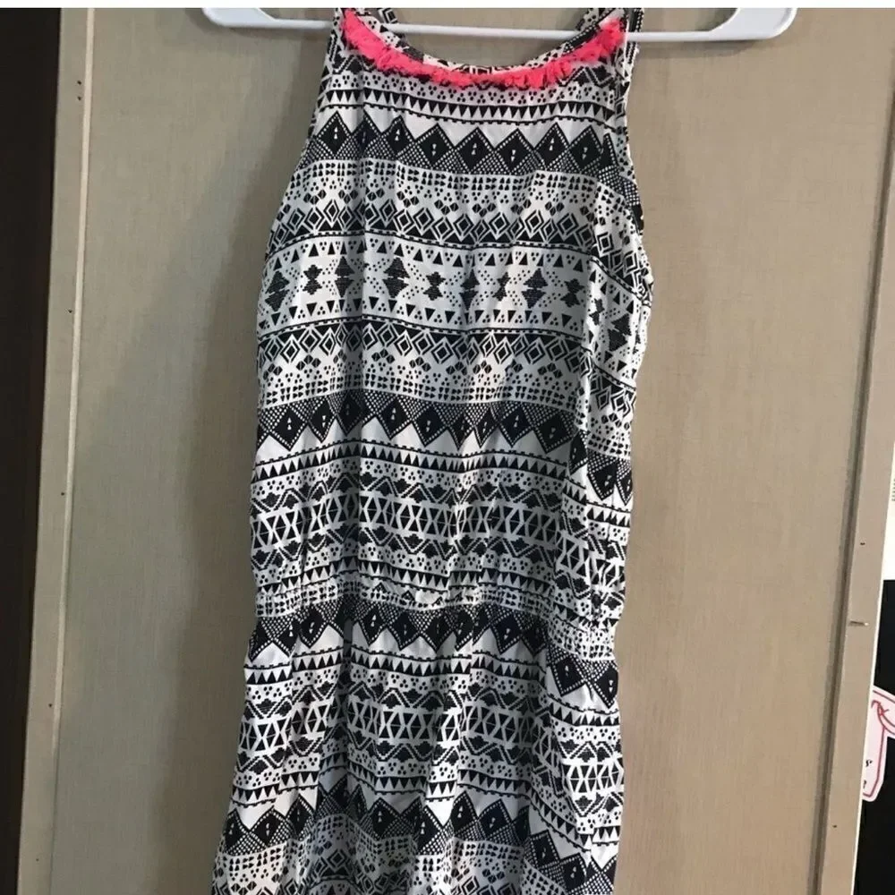 The Children's Place Black White Patterned Romper